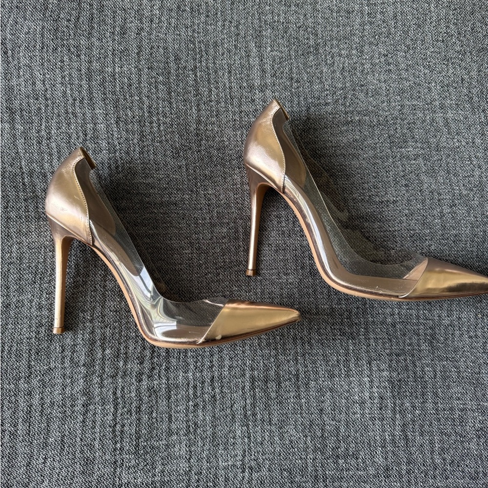 Gianvito Rossi Plexi Pumps - Rose Gold size 40